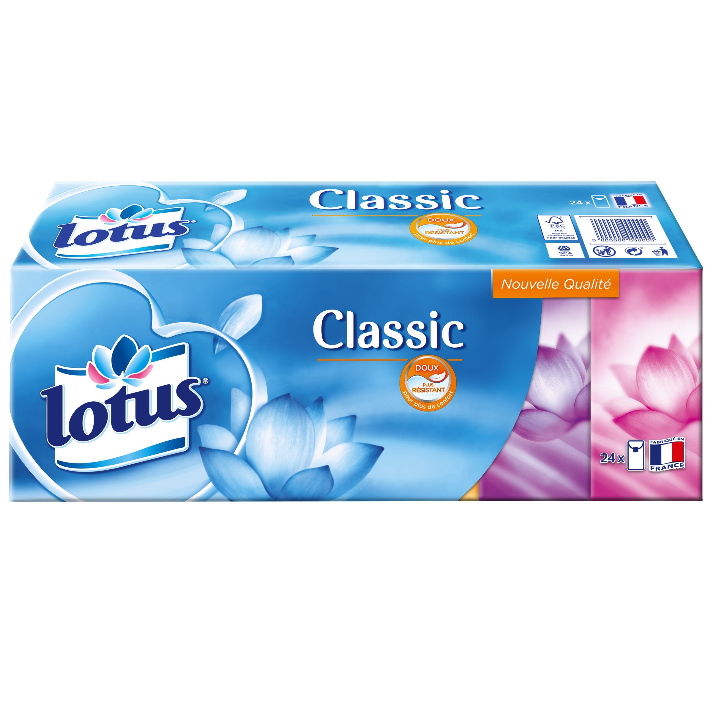 Lotus Classic - Mouchoirs Etuis x24 étuis - lot de 2 paquets de 24 étuis