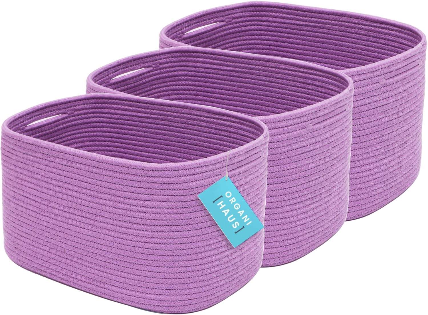 OrganiHaus Set of 3 Woven Baskets for Storage