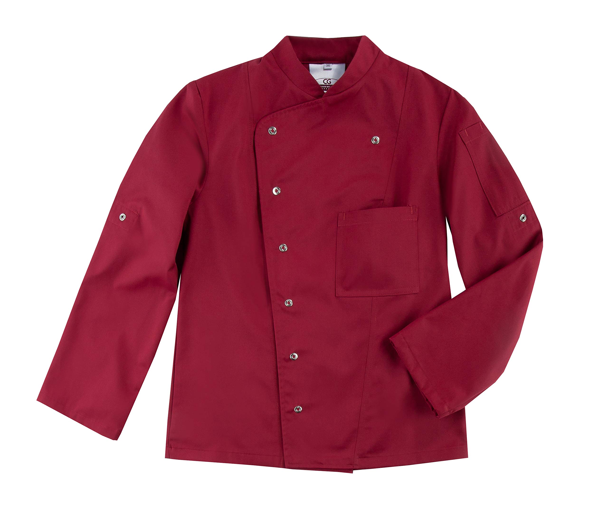 Chaqueta de chef Turin Lady Classic, chaqueta de cocinero para mujer, color cereza, talla, cereza, 38