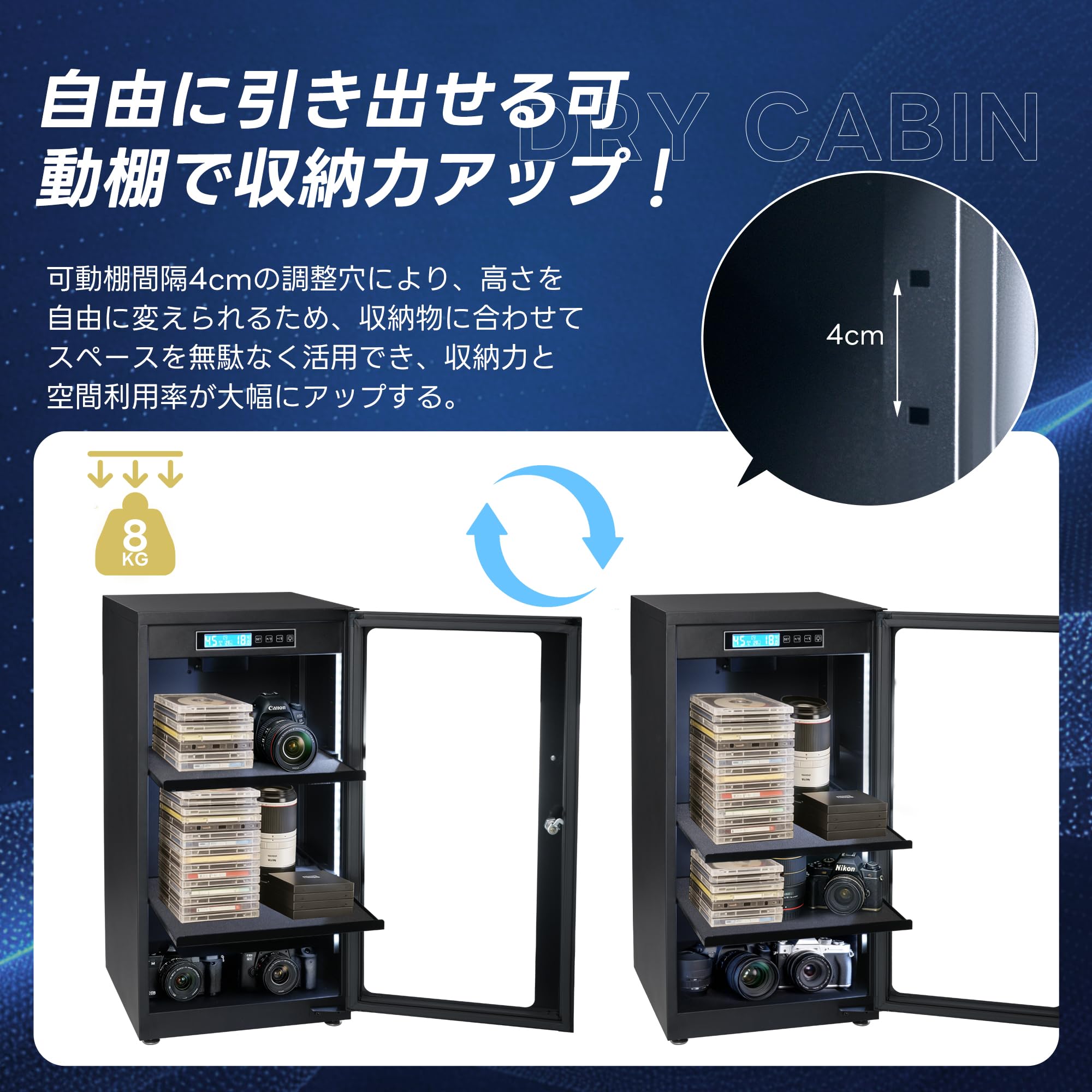Amazon.co.jp: OSJ 防湿庫 ドライボックス 65L 収納 防湿ケース 大型