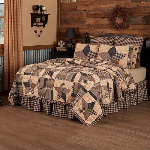 VHC Brands Bingham Star 4 Piece Twin Quilt Set