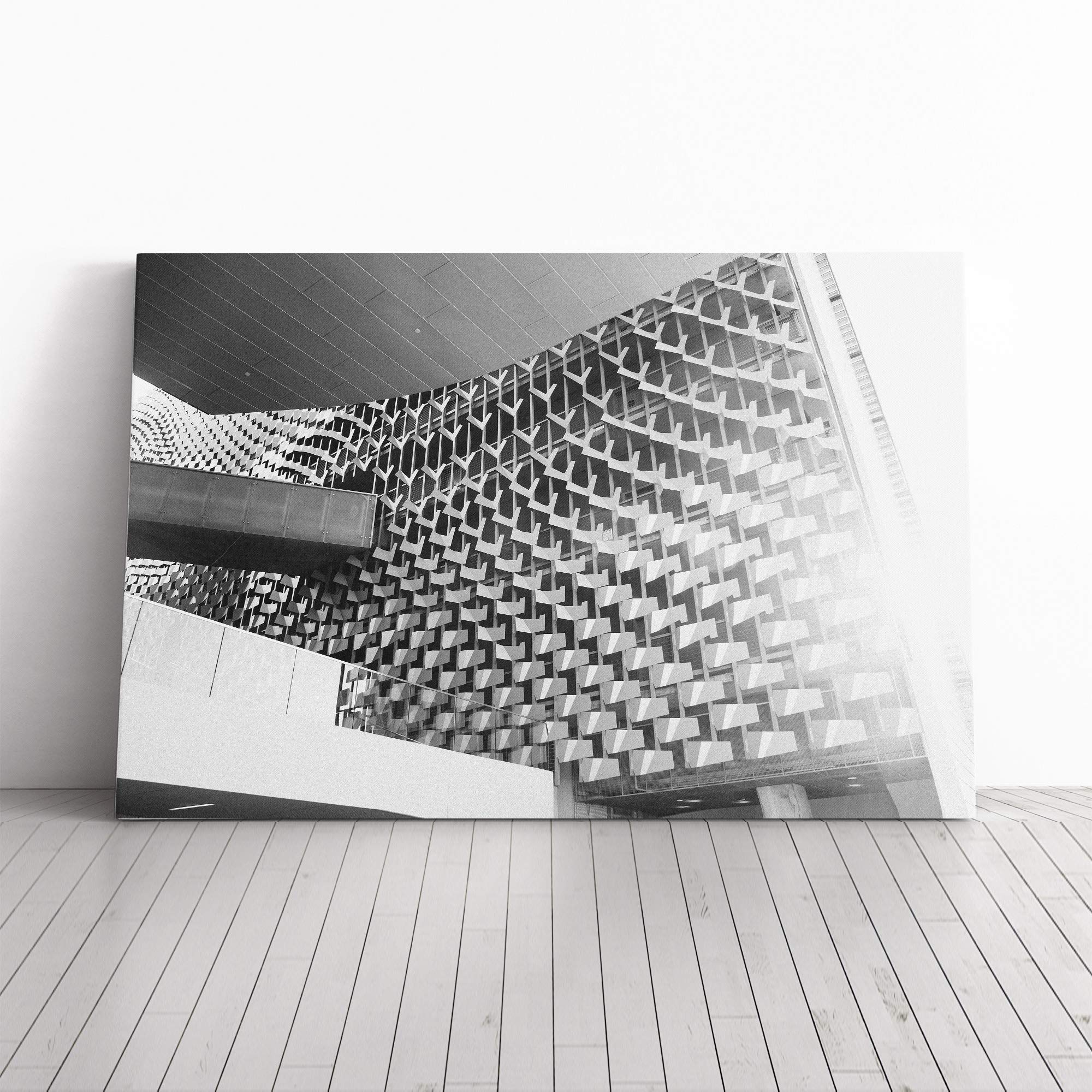 Architecture Ultra Modern (2) Canvas Print | Gallery Wrapped 30mm Frame Wall Art | 24x16 inches | Ready to Hang | Modern Cityscape Picture | Living Room Bedroom Lounge Office