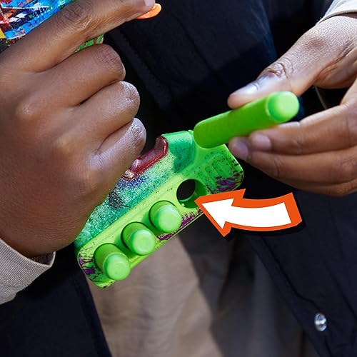 Miniatura 10 de NERF Zombie Driller Dart Blaster, 16 dardos Nerf Elite, cilindro giratorio de 5 dardos, alcance extraíble, juegos al aire libre, a partir de 8 años