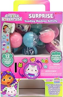 Gabby’s Dollhouse Surprise Vending Machine Activity, 25-Pieces, Stickers, Temporary Tattoos, Kids Toys for Ages 3 Up