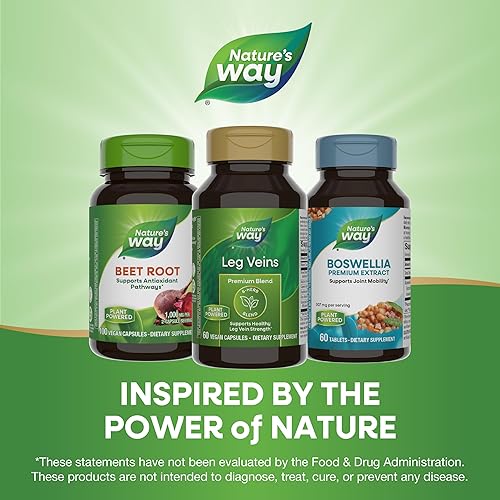 Miniatura 7 de Natures Way Mezcla de apoyo para las venas de las piernas con mezcla de 6 hierbas vegano 60 cápsulas veganas