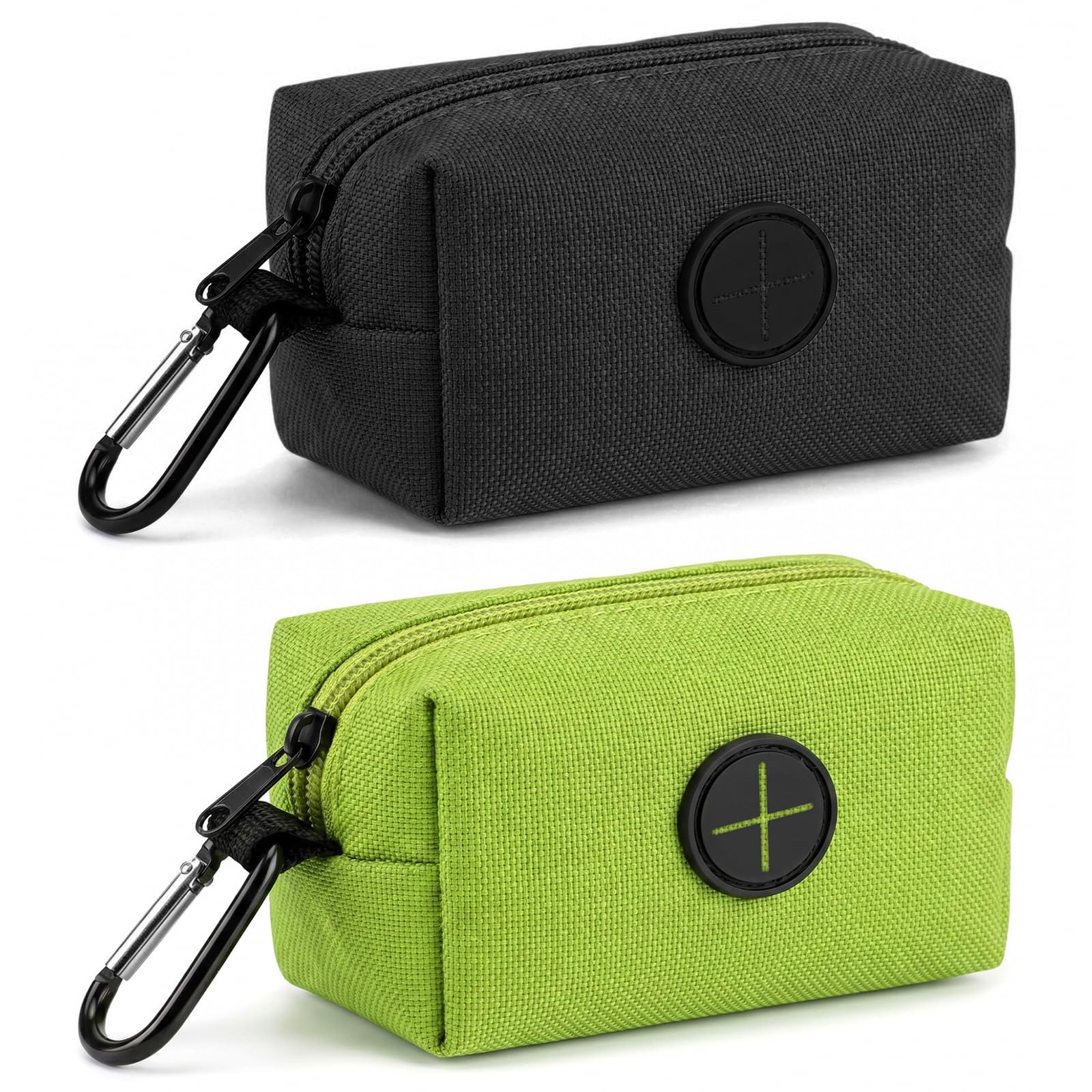 Solvio Dog Poop Bag Holder Dispenser for Lead, 2 Pcs Lightweight Poo Bag Holder with Carabiner Clip, Durable Dog Waste Carrier for Walking Running Traveling