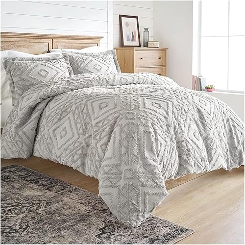 ALturn Juego de funda de edredón de 3 piezas, matrimonialqueen, manualidades blancas con Furball para cama doble, juego de ropa de cama disponible en Yaxa Colombia