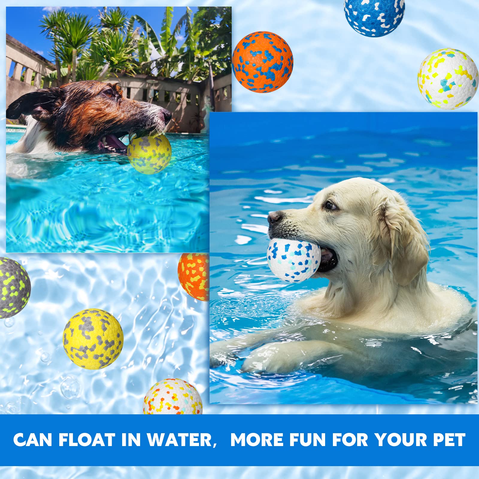 Lenwen 10 Stück Hundespielzeug-Ball für aggressive Kauer, interaktives Hundespielzeug, gegen Langeweile und stimulierender Hüpfball, Gummiball für große, mittelgroße und kleine Welpen, Apportieren