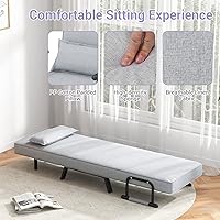 Vista 15 de KOMFOTT Sofá cama convertible 4 en 1 plegable con respaldo ajustable de 6 posiciones, tumbona tapizada con almohada extraíble, sofá reclinable