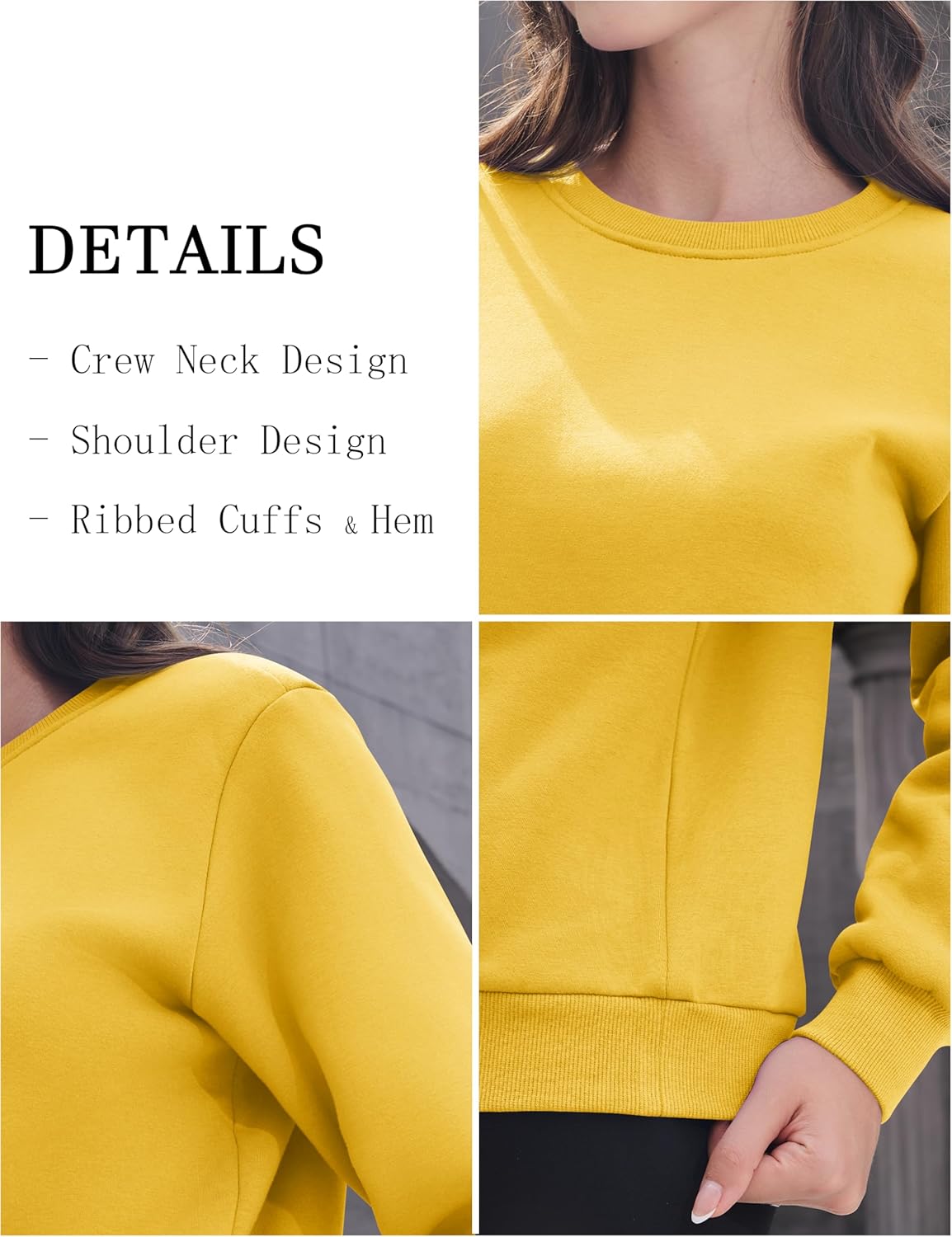 MAGCOMSEN Women's Sherpa Lined Sweatshirts Thermal Casual Crewneck Fleece Pullover Winter Warm Thick Tops - Image 6