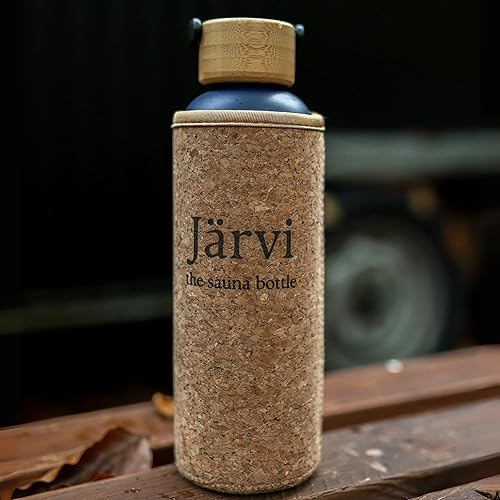 Miniatura 6 de Jarvi Botella de sauna con agua fría helada y fresca al tacto incluso en saunas calientes, capa exterior de corcho natural x neopreno, botella de