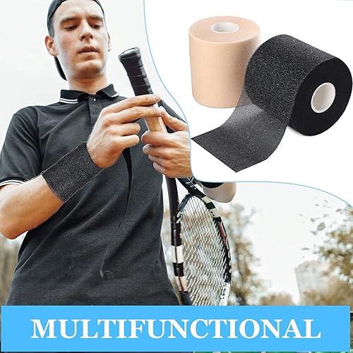 Miniatura 5 de 2 rollos de cinta atlética preenvuelta de espuma de cinta deportiva de espuma para cabello, muñecas, codos, rodillas y tobillos, 2.75 pulgadas x 30