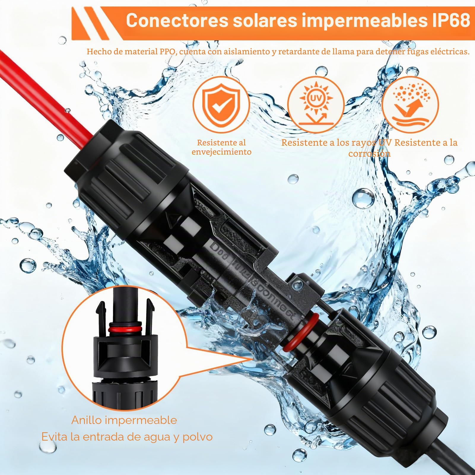 Set de Crimpadora Solar para Cables PV de 2,5/4/6 mm²,con 1 Alicates de Crimpado,14 pares de Conectores Fotovoltaicos,12 pares Conectores Macho Hembra,2 Llaves,para Instalación Fotovoltaica