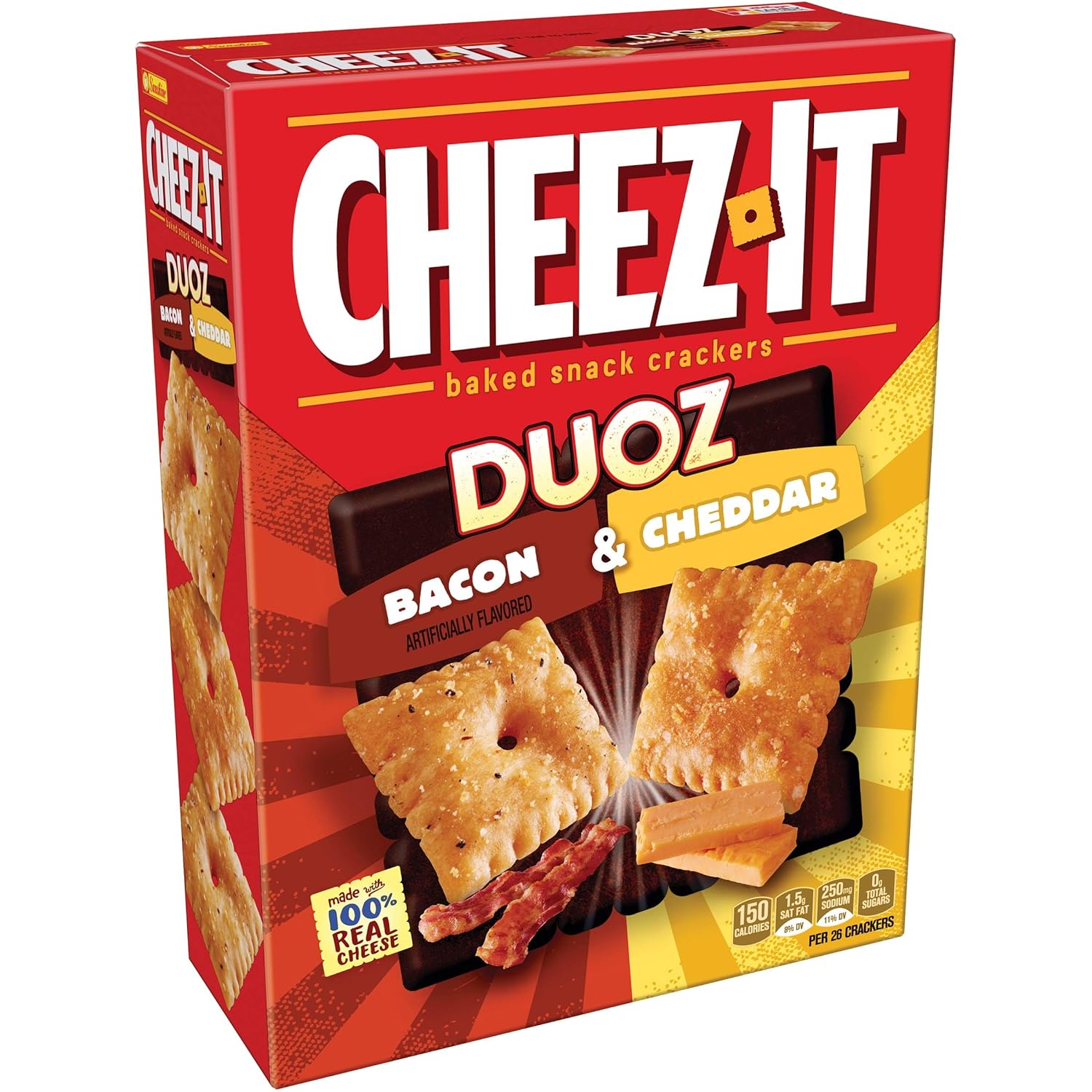 New Cheez-It Baked Snack Crackers Duoz Bacon & Cheddar12.4 oz ( 2 Pack)