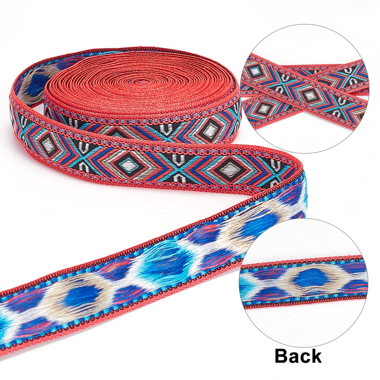 GORGECRAFT Besticktes Jacquard-Band – Ethno-Vintage Stil, Ca. 4 Cm Breit, 7,7 M – Für DIY, Nähen, Geschenkverpackung