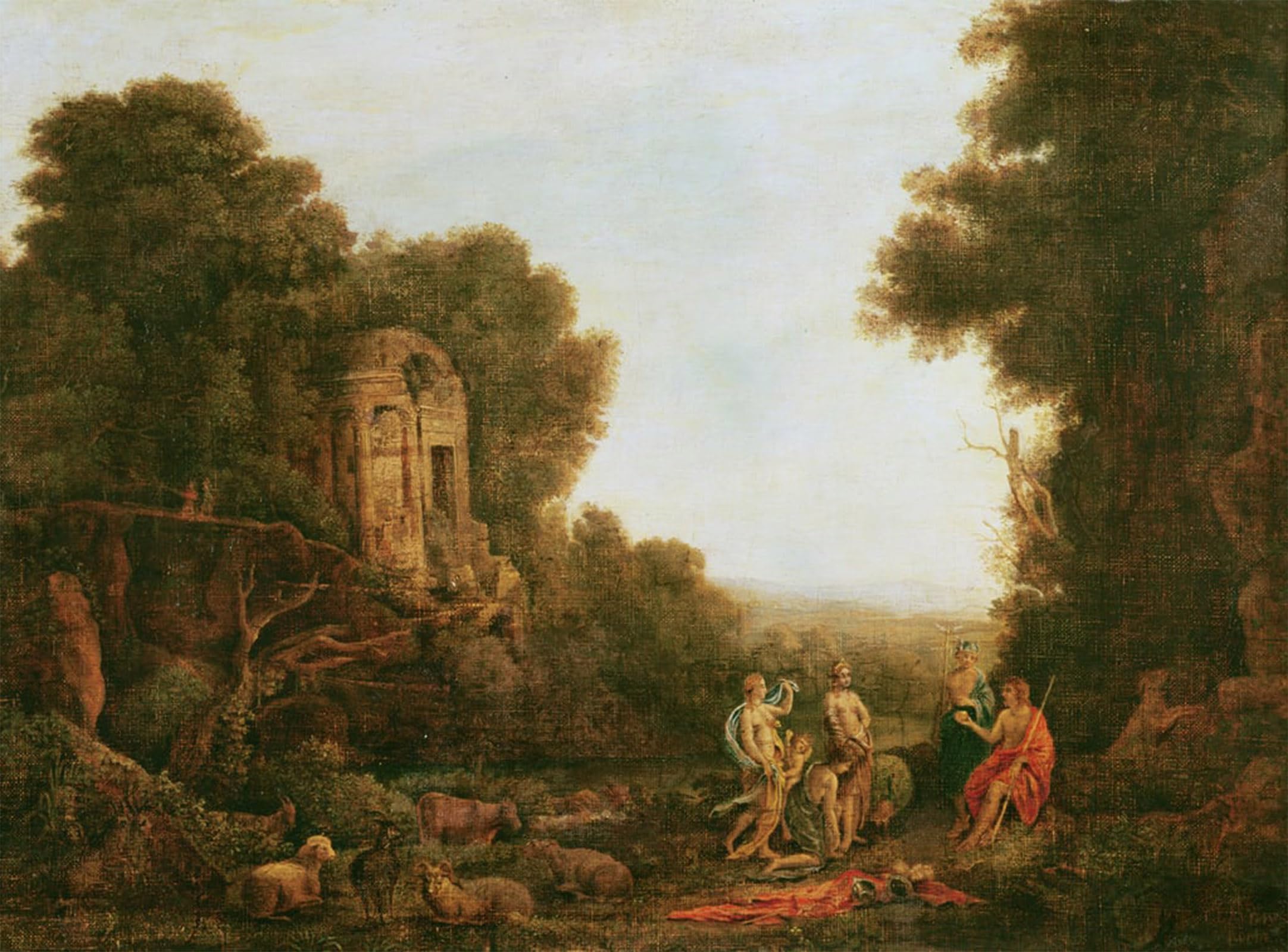 POSTERIIk Vintage Classic Picture Landscape Artwork Landscape by Claude Lorrain Portrait Canvas Painting for Office Home Decor 60x90cm