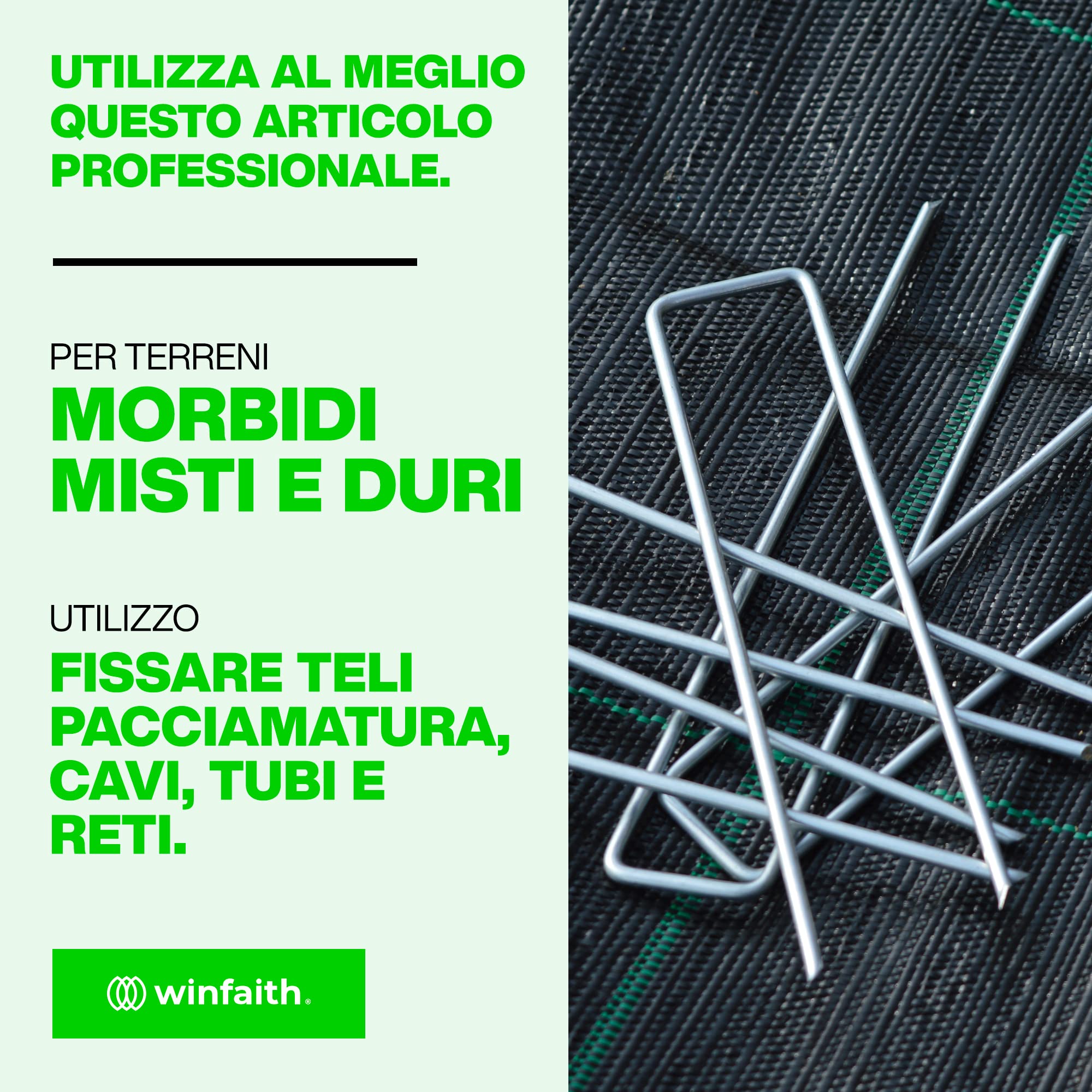 200 Picchetti Telo Pacciamatura Orto in Acciaio Zincato Antiruggine (H100xL23(INT)/17(EST) Ancoraggio per Tubi, Telo per Pacciamatura, Erba Sintetica, Prato Sintetico, Chiodi a U