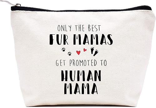 Miniatura 35 de LIBIHUA Bolsa de maquillaje para mujer, bolsa de cosméticos regalos para ella, bolsa de viaje femenina, Beige natural, 283-a mi increíble tía futura