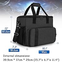 Vista 5 de CURMIO Carrying Case Compatible with PS5, PS4, PS4 Pro, Travel Bag for Game Console, Controller, Disks and Accessories, Black