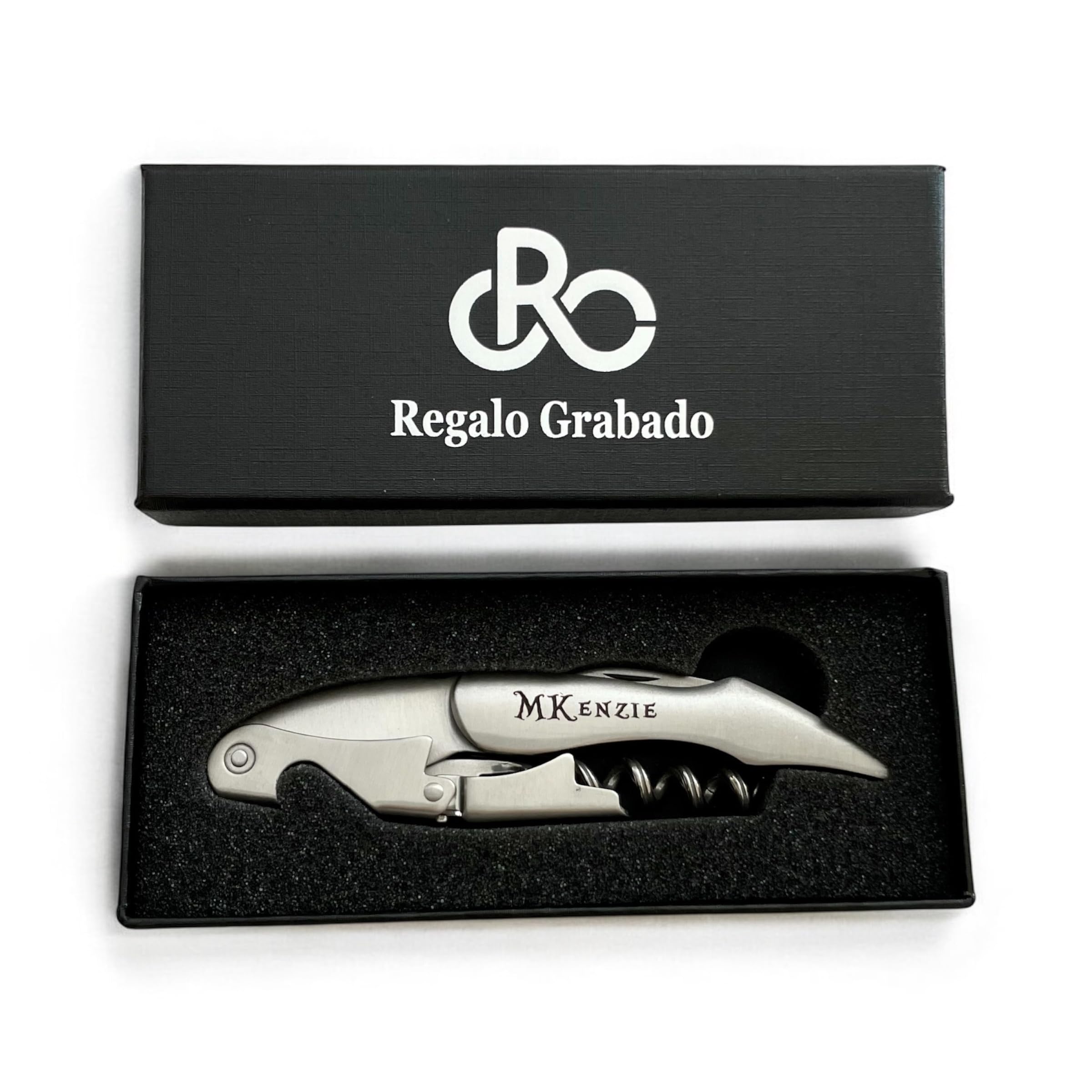 Cavatappi professionale personalizzato in acciaio inox con incisione laser | regalo grabado | Per sommelier, matrimoni, compleanni | 1 unità