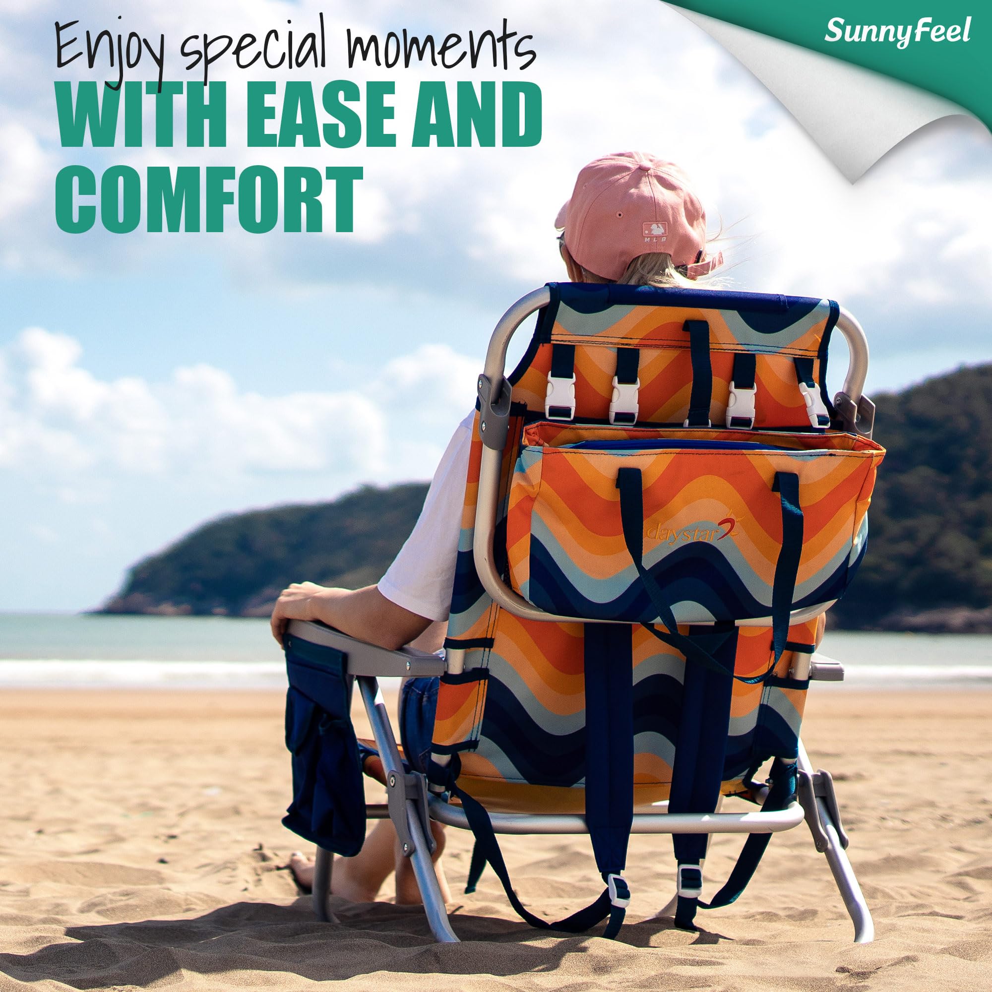 SUNNYFEEL Low Back Folding Beach Chair, Aluminum Heavy - View #10