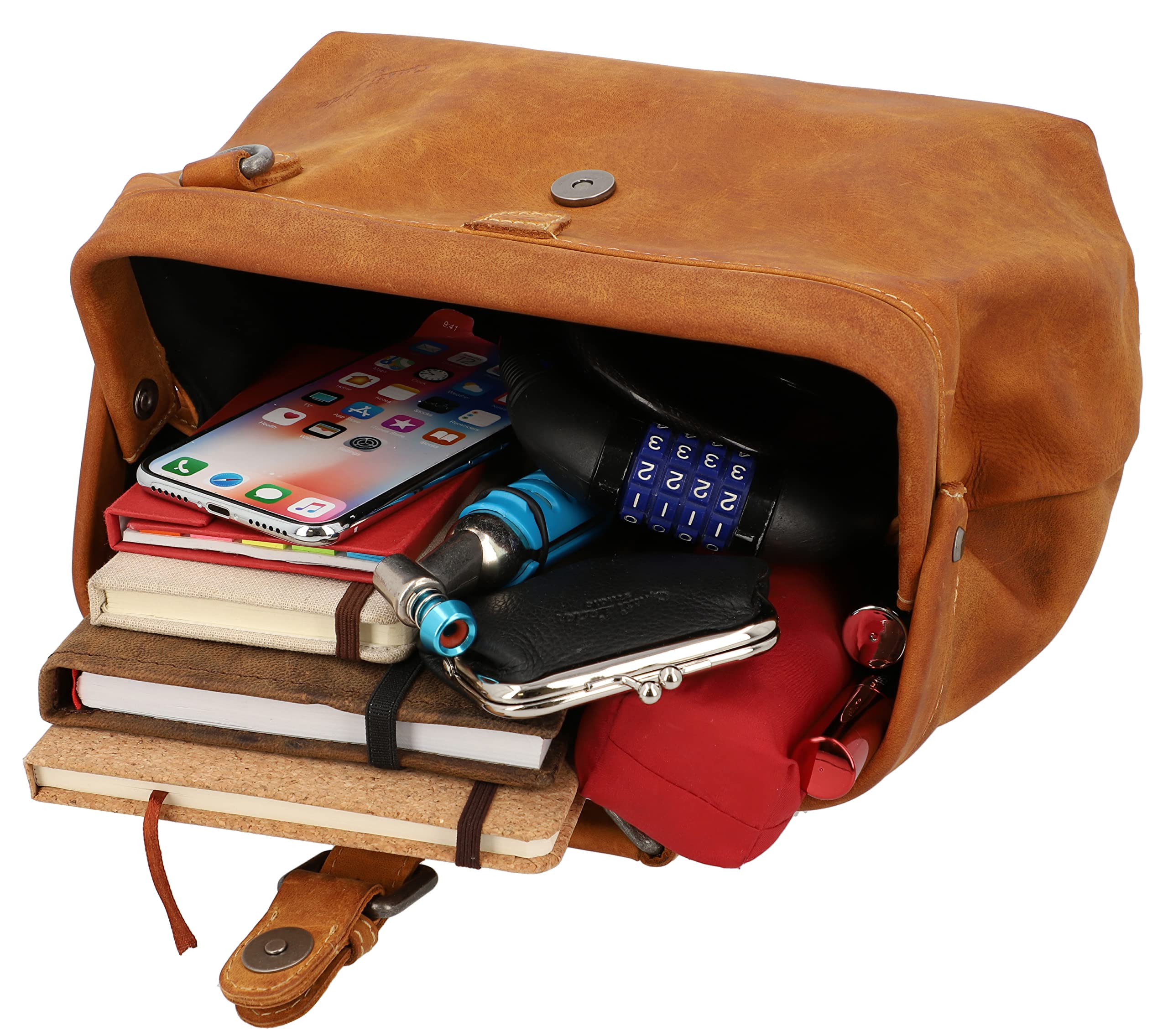 Gusti Lenkertasche Leder- Tillie A. Lenkertasche inkl. Platte Umhängetasche Fahrradtasche Ledertasche Vintage Leder Braun