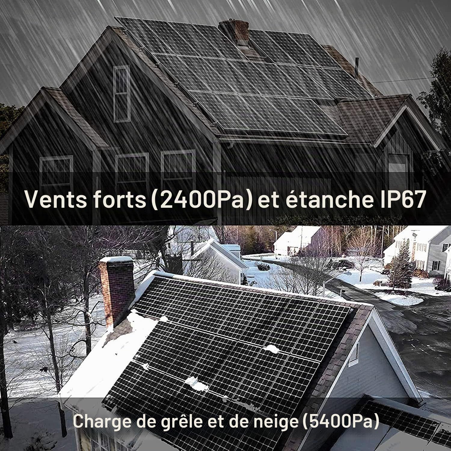 Panneau Solaire Portable Flexible 200W/400W/800W, Module photovoltaïque monocristallin Flexible 12V-24V, contrôleur de Charge 40A pour Camping-Car, Voiture, Bateau, Caravane Black-200W