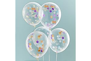 Ginger Ray Multi-Coloured Filled Confetti Decorative Party Balloons