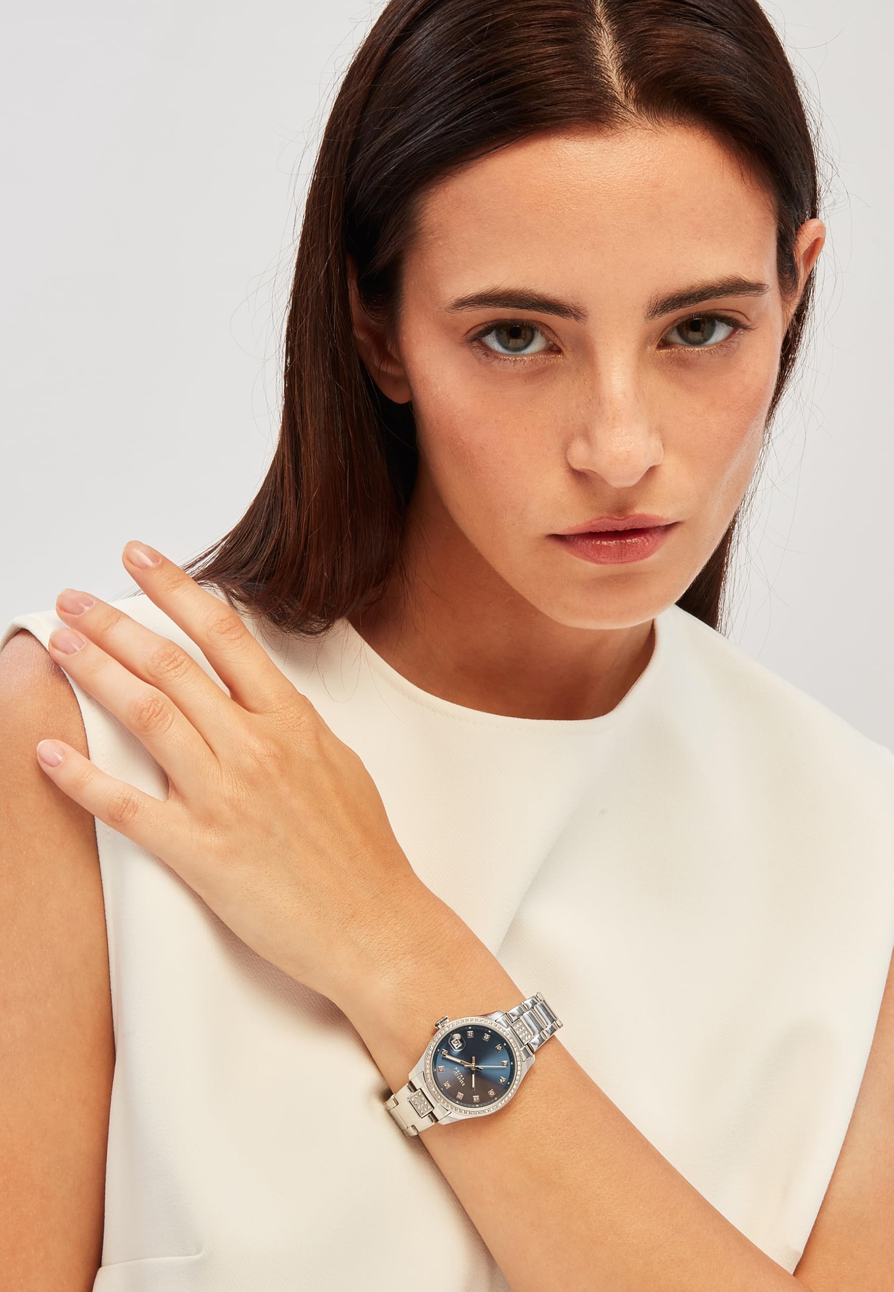Breil, Collezione Classic Elegance, Orologio Donna con Bracciale in Acciaio e Lunetta con Cristalli, Resistente All'Acqua, Movimento al Quarzo Miyota 2115, Cassa 32 mm, Chiusura con Pulsanti