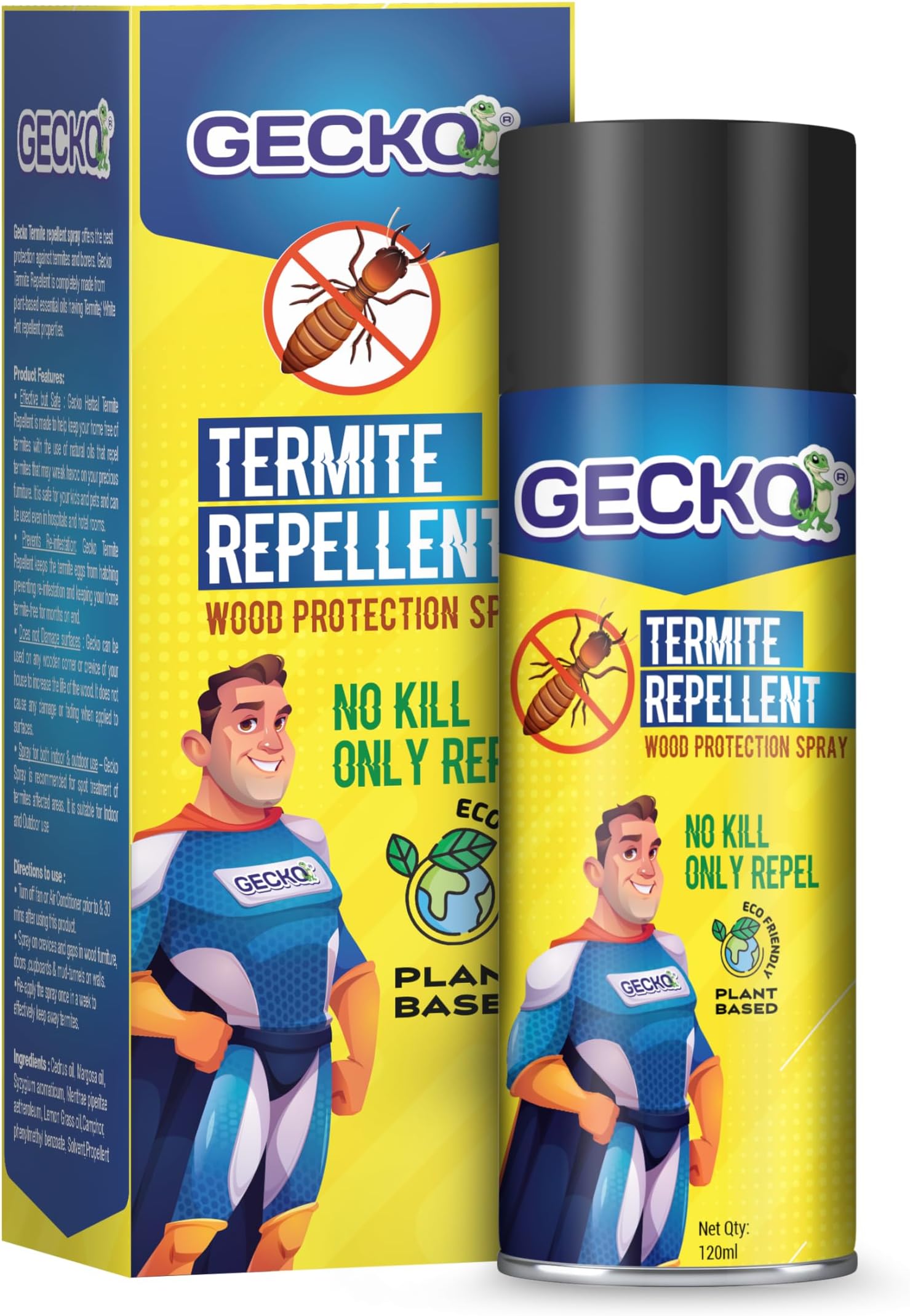 Termite Repellent Spray for Home | 100% Natural & Chemical-Free | Eco-Friendly Biodegradable Formula | Removes Termites from Root Level | Long Lasting 15 Days Protection | 220ml – FORMULATION 3X