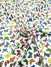 Fabrics by the Metre, Height 280 cm, Ideal for Centrepieces, Curtains, Cushions, DIY, Dropping, Table Cloths, Various Designs Sold by the Metre Quantity 1 = 100 cm x 280 cm (Butterfly Colour)