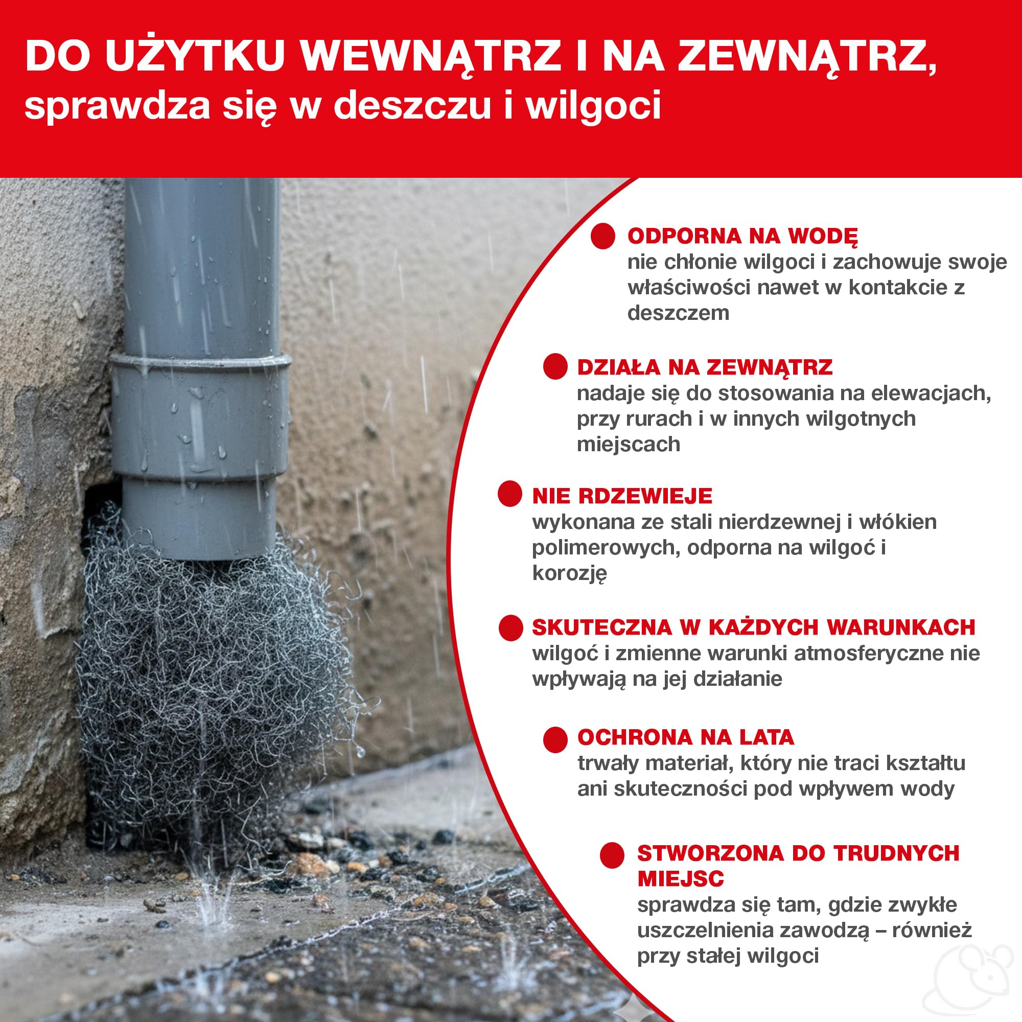 SWISSINNO Wełna stalowa do ochrony przed gryzoniami, szkodnikami i owadami - 100% nieprzenikalna bariera-nadaje się do zwalczania myszy, szczurów, chrząszczy, ptaków i ślimaków - Długość 50 cm