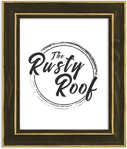 The Rusty Roof - Marco de fotos de madera maciza de ébano clásico envejecido, 14 x 18 pulgadas The Rusty Roof - Marco de fotos de madera maciza de ébano clásico envejecido, 14 x 18 pulgadas