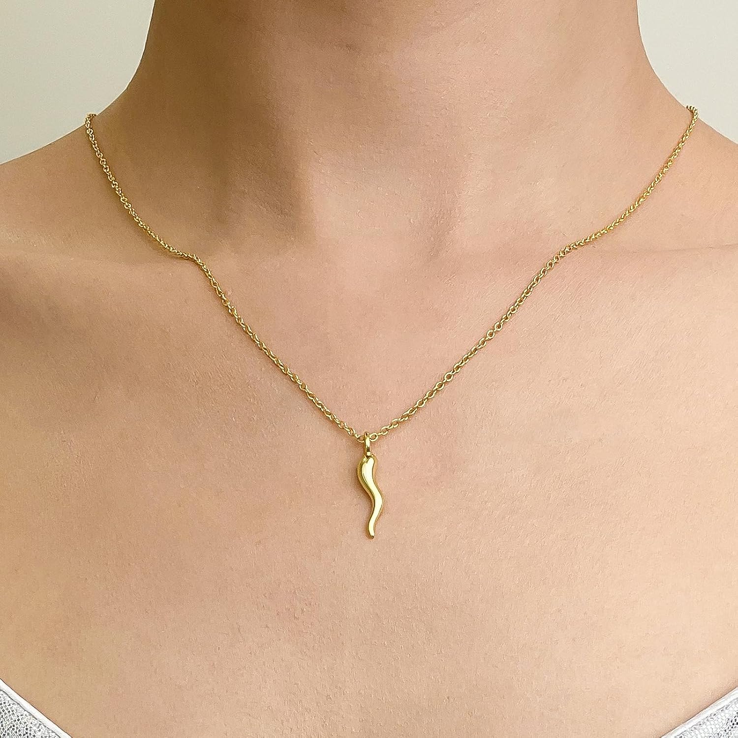 18K Gold Plated Cornicello Necklace for Men & Women – Italian Horn Pepper Amulet, Dainty Lucky Protection Pendant, 16"-18" Adjustable - Image 7