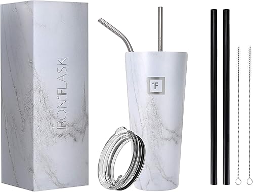 IRON FLASK Vaso clásico de 16, 24 o 32 onzas, acero inoxidable aislado al vacío, frío o caliente, moderno de doble pared, simple vaso térmico de