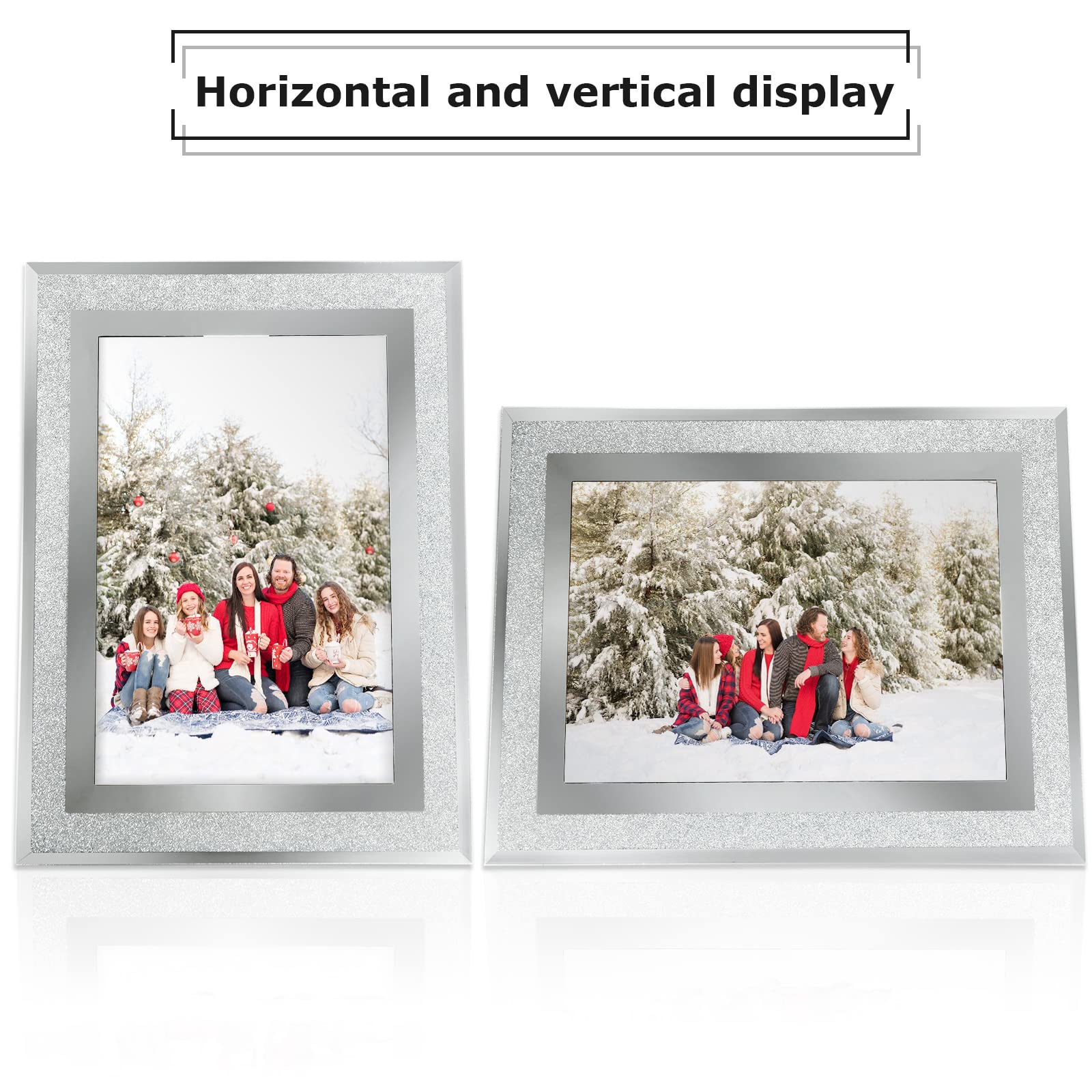 MIVIDE 4PCS 6x4 Photo Frames, Silver Crystal Picture Frames, Glass Picture Frames - Image 4