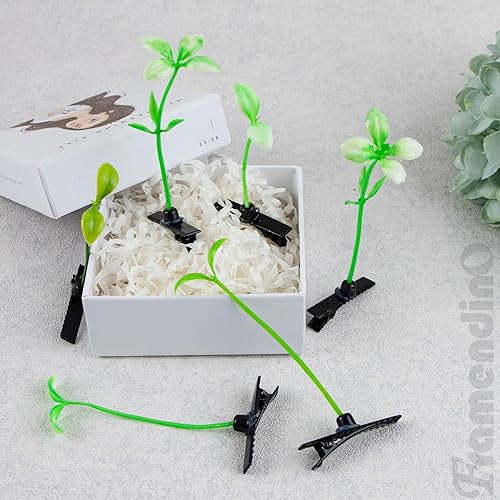 Miniatura 5 de Framendino, Paquete de 200 horquillas para el cabello de brotes de frijol, accesorios de horquillas para plantas, 4 estilos
