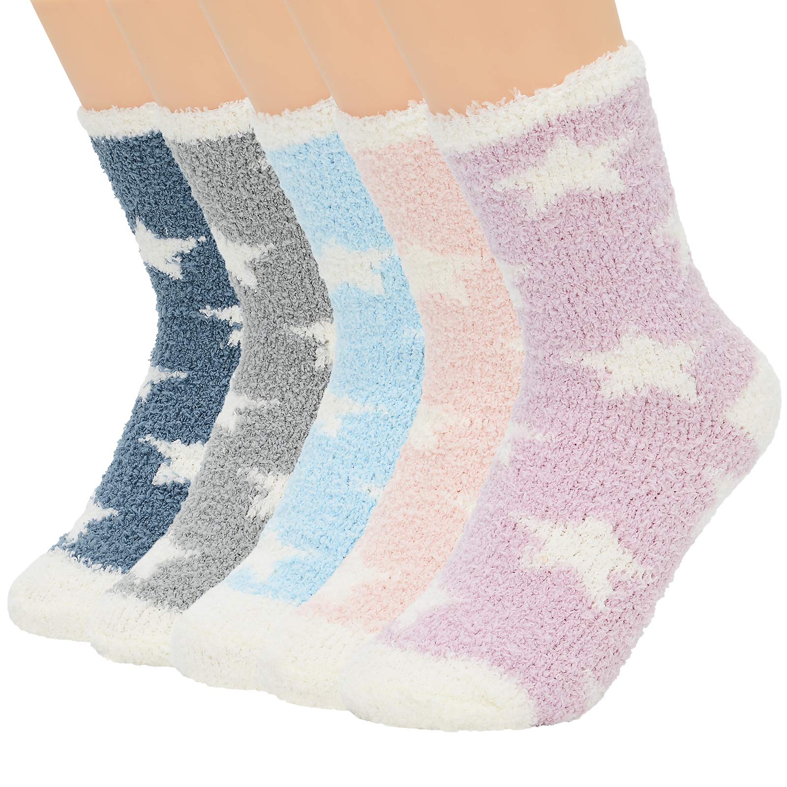 American TrendsWomens Christmas Fuzzy Socks Winter Warm Cozy Socks Soft Fluffy Athletic Socks for Women