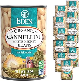 Eden Organic Cannellini White Kidney Beans, No Salt Added, 15-Ounce Cans...