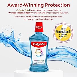 Colgate Total Alcohol Free Mouthwash, Peppermint for Bad Breath, Helps Prevent Gingivitis and Plaque, 3 Pack, 33.8 Oz Each