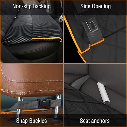 Miniatura 4 de Active Pets Bench - Funda de asiento de coche para asiento trasero impermeable resistente a los arañazos antideslizante protector para piel de