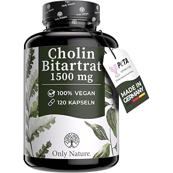 Cholin hochdosiert 1500 mg - 120 Leber Kapseln - Nat&uuml;rlich &amp; Wirksam - in Deutschland produziert &amp; Laborgepr&uuml;ft - Cholin Kaps