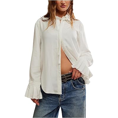 Рубашка Free People Mary Lou Silky Shirt clean ivory