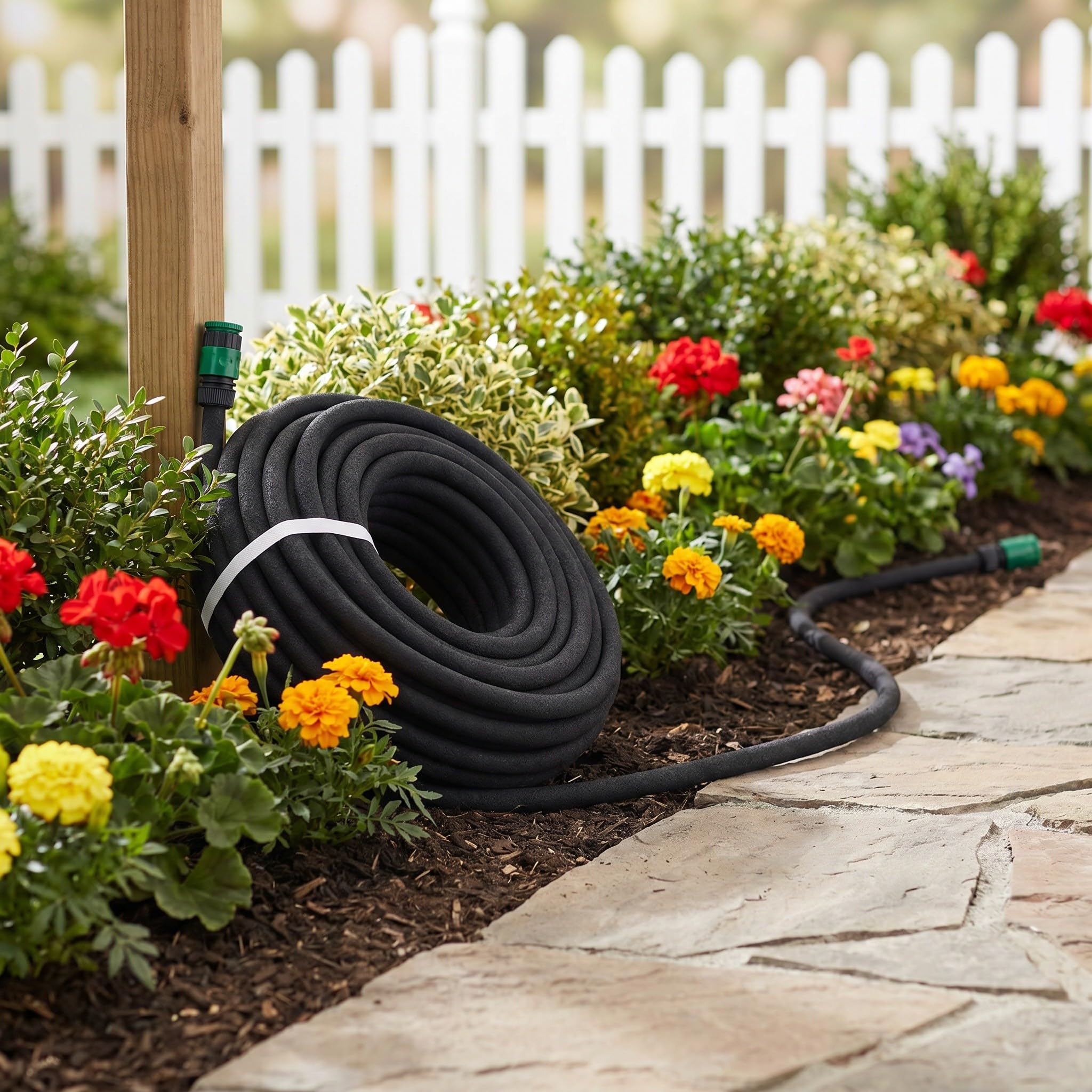 Lurrose Tubería de riego por goteo: Manguera porosa de 1/2 pulgada y 30 m/98 pies para riego automático por goteo, ideal para huertos, jardines e invernaderos.