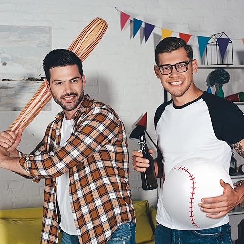 Miniatura 2 de Juego de 3 piezas de béisbol para playa, bate de béisbol, incluye pelota de playa de 11 pulgadas y 2 bates de béisbol inflables, recuerdos de fiesta