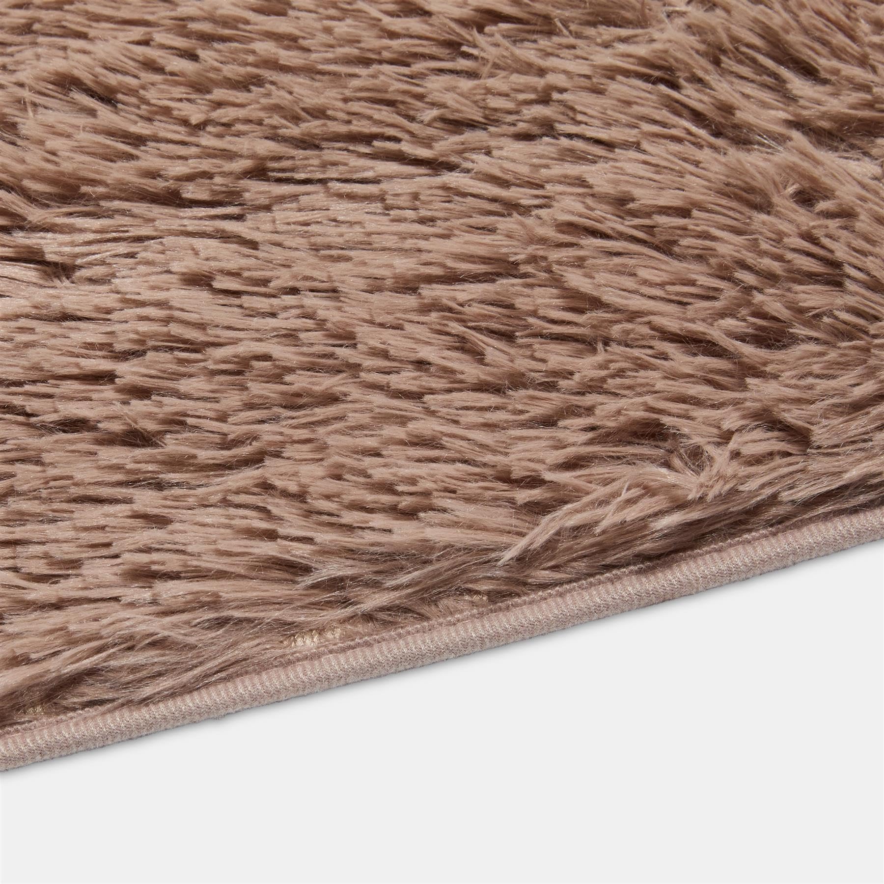 Sienna Rugs Living Room Fluffy Shaggy Small Rug Non Slip, Mocha 80 x 150cm