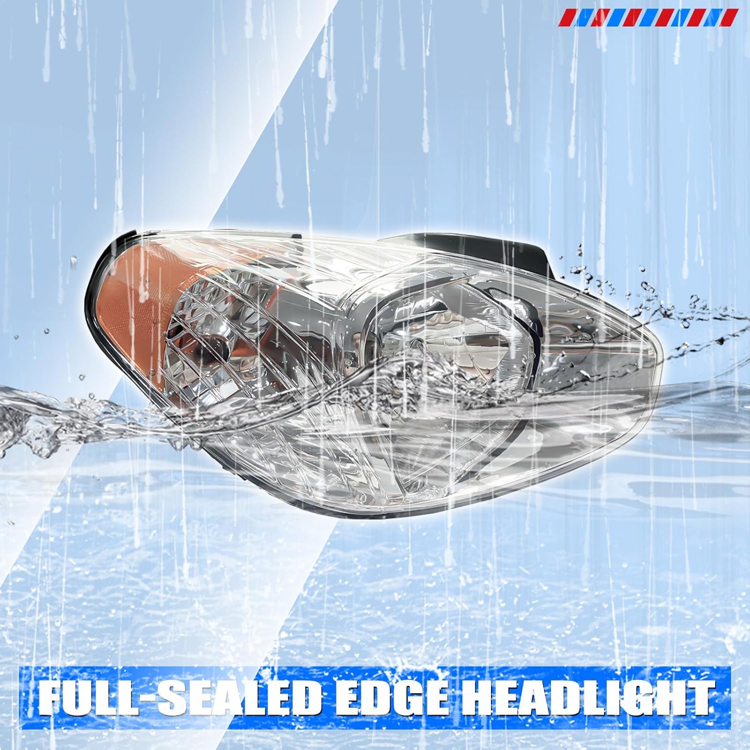 Headlight Assembly Compatible with 2007-2011 Hyundai w/Bulbs Halogen Headlamp Replacement (Passenger Right Side)