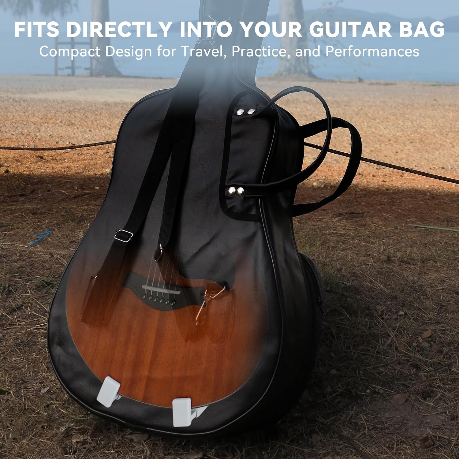 EASTROCK Portable Guitar Stand for Acoustic & Classical Guitars, White image 4