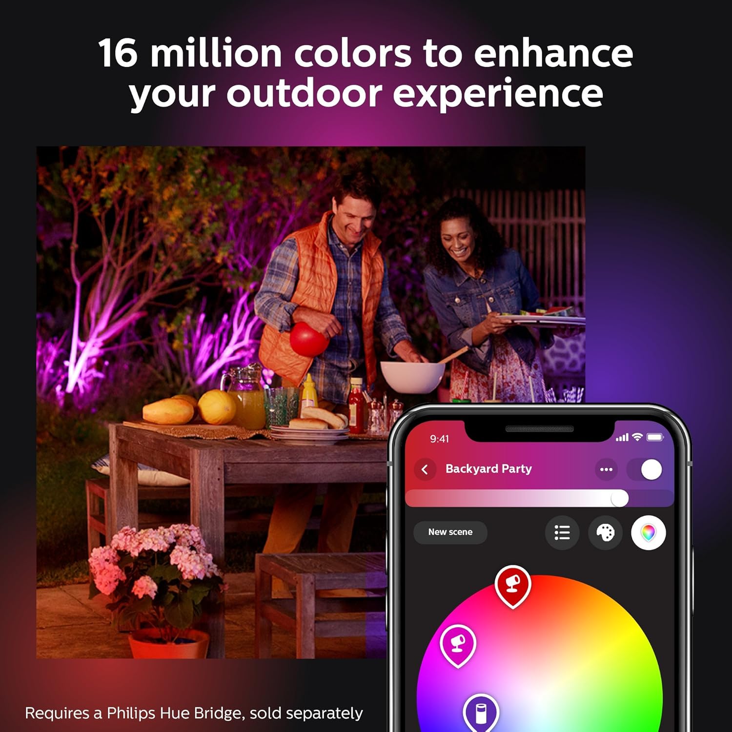 Exclusive Discount 🔥 Philips Hue Lily White & Color Outdoor Smart Spot light Extension (Hue Hub & Power Source required), 1 Hue White & Color Smart Spot light + mount kit, Works with Alexa, HomeKit & Google Assistant