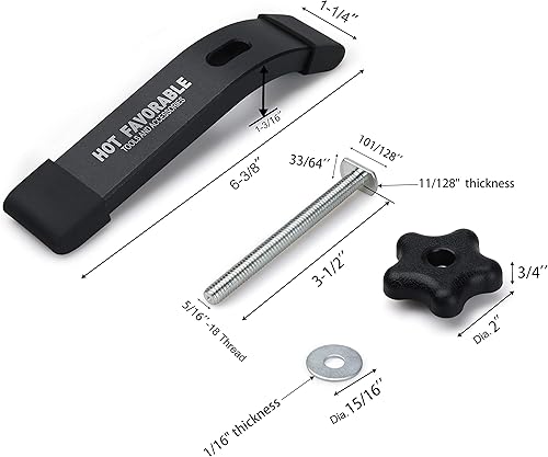 Miniatura 3 de Abrazaderas de sujeción en T de aluminio, 6-3/8 pulgadas de largo x 1-1/4 pulgadas de ancho, carpintería y abrazaderas, chorro de arena fina